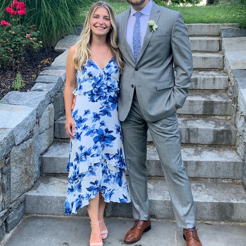Lulus Island Time Blue and White Floral Dress